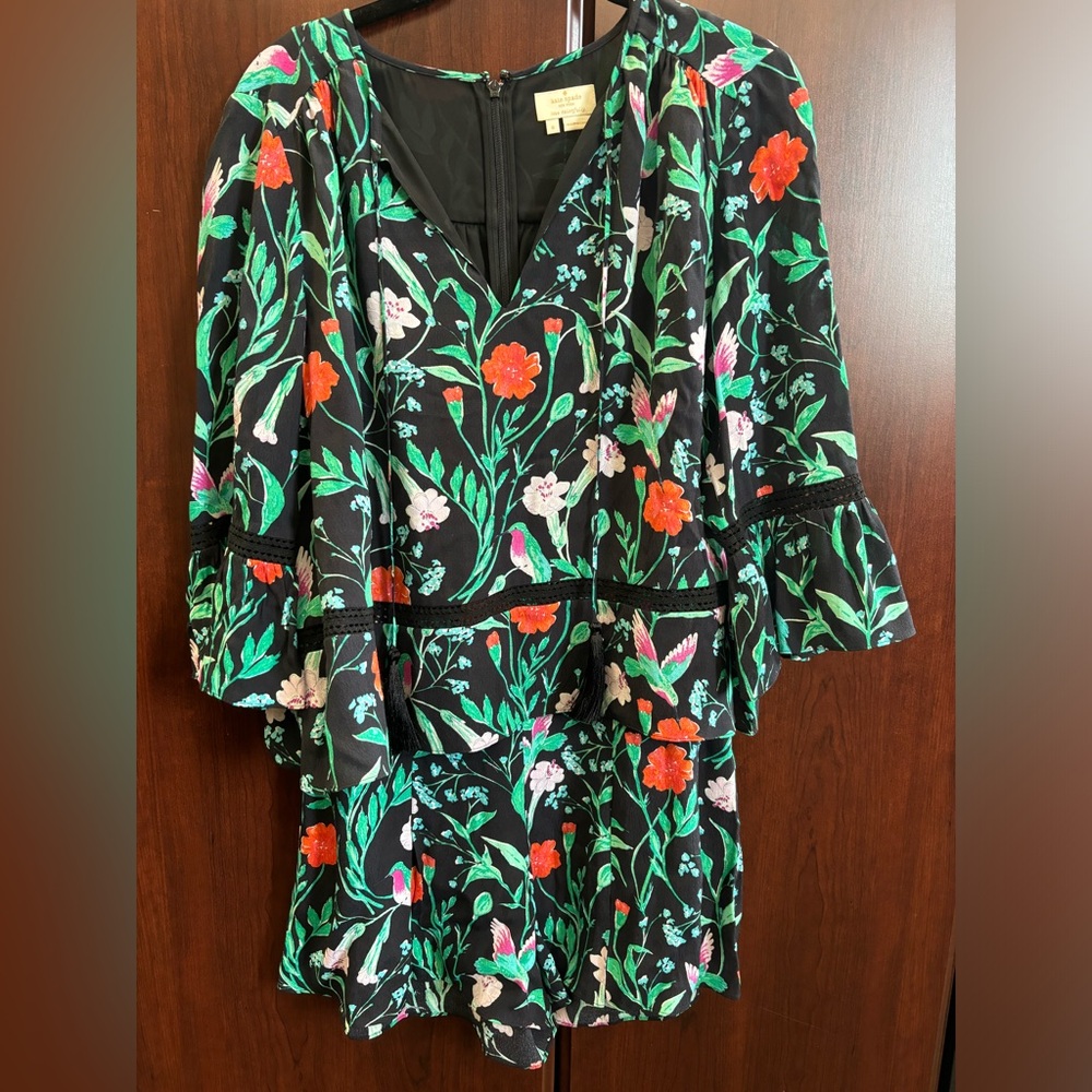 Kate Spade Black and Green Floral Dress